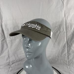 Columbia Hat Cap Strap Back Gray White PFG Flexfit Fishing Outdoor Mens Mesh